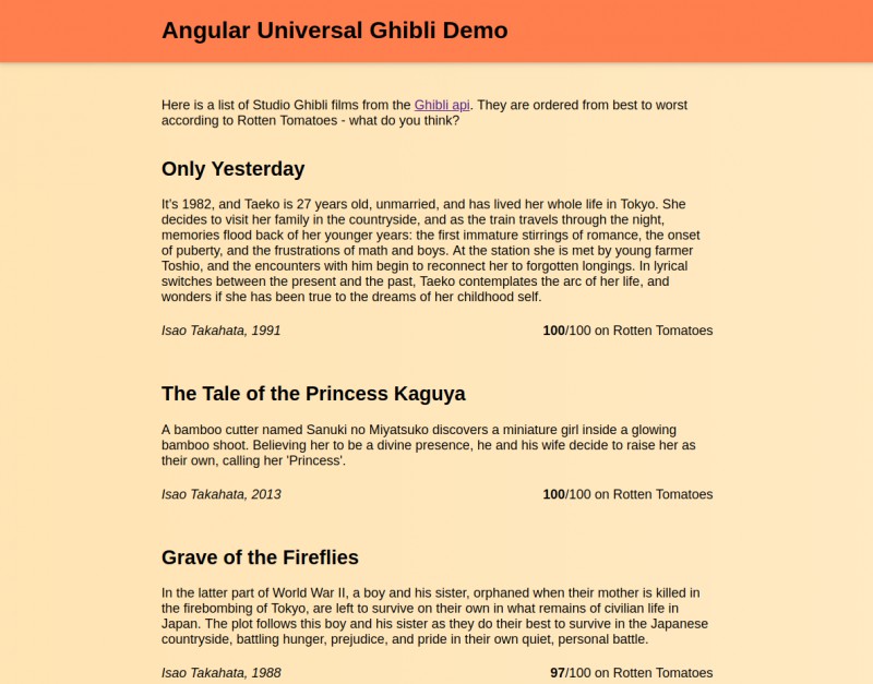 Ghibli demo application